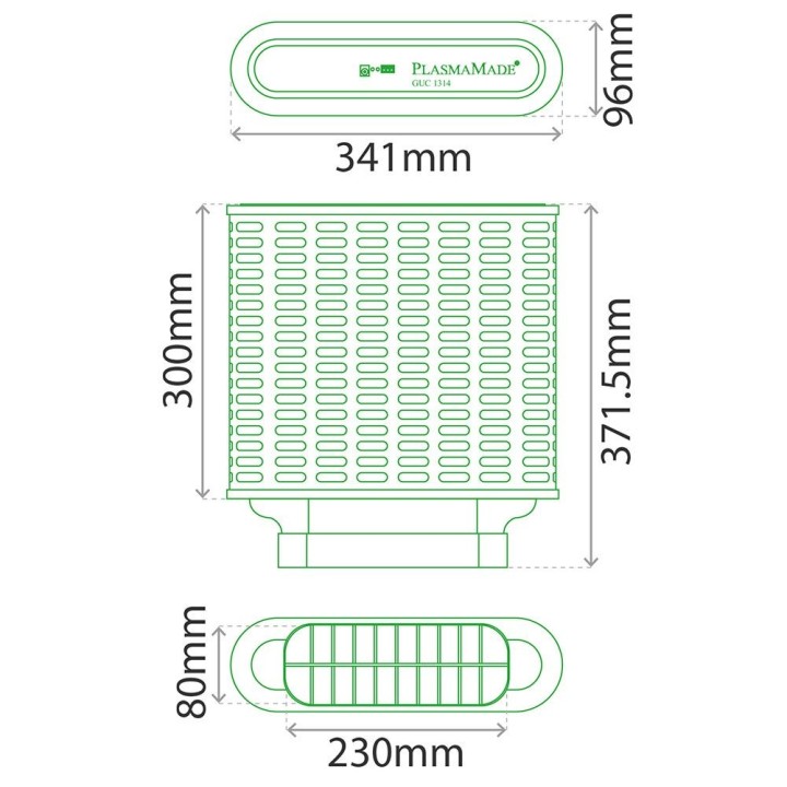 Dimensions filtre plasma plat