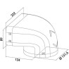 Coude 90° diamètre 150 mm vers plat 90 x 222 mm