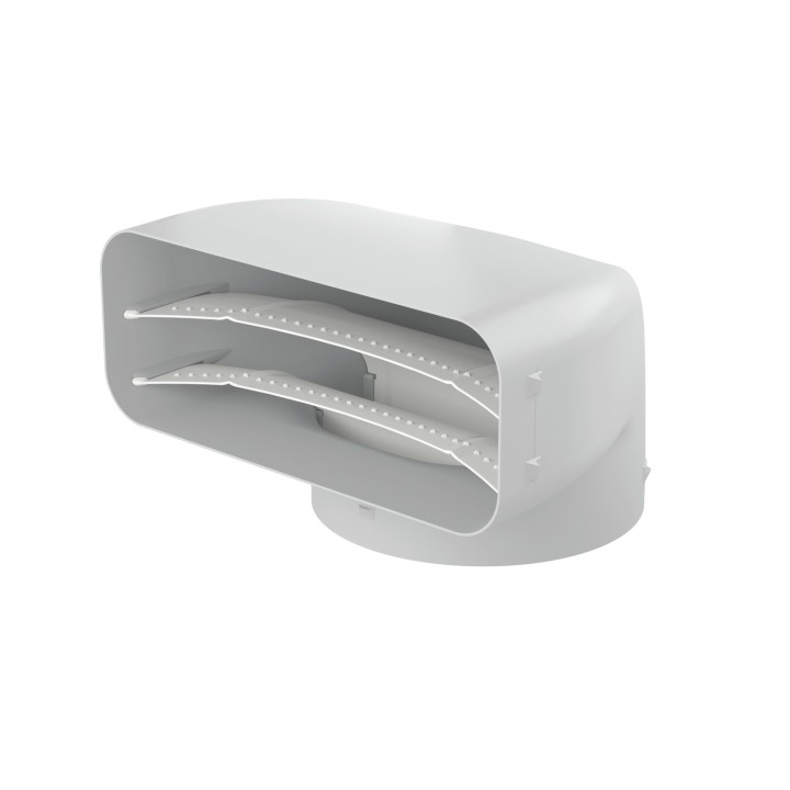 coude rond 150 mm vers plat 90 x 222 mm