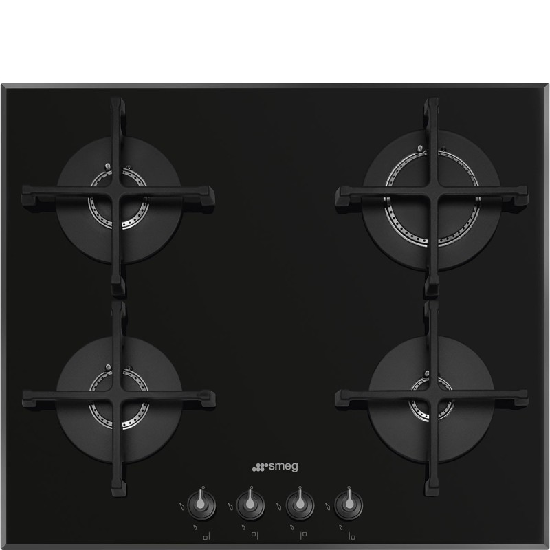 plaque gaz Smeg PV164B3 Verre Noir en promotion