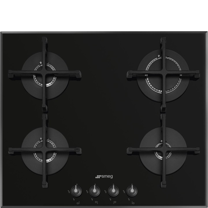 plaque gaz Smeg PV164B3 Verre Noir en promotion