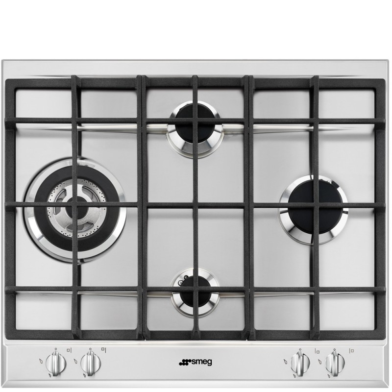 plaque gaz Smeg P261XGH Inox en promotion