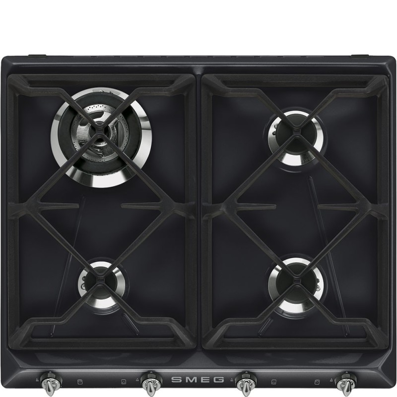 plaque gaz Smeg SR964NGH Email Noir en promotion