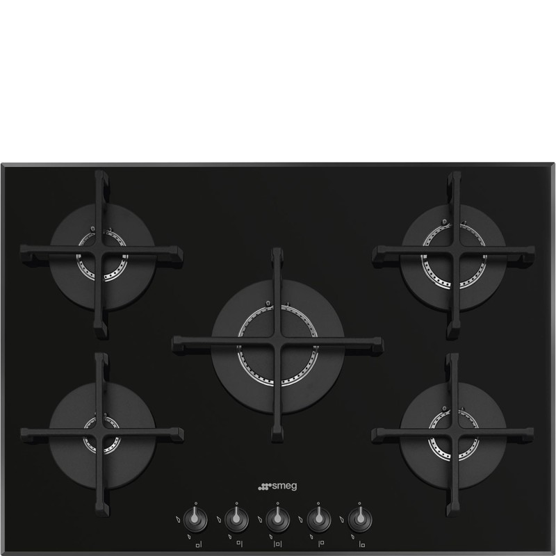 plaque gaz Smeg PV175B3 Verre Noir en promotion