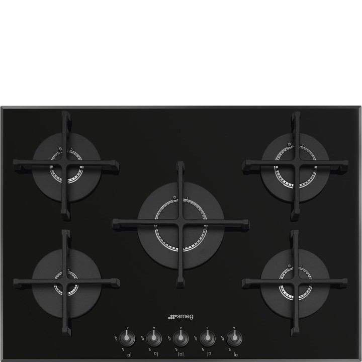 plaque gaz Smeg PV175B3 Verre Noir en promotion