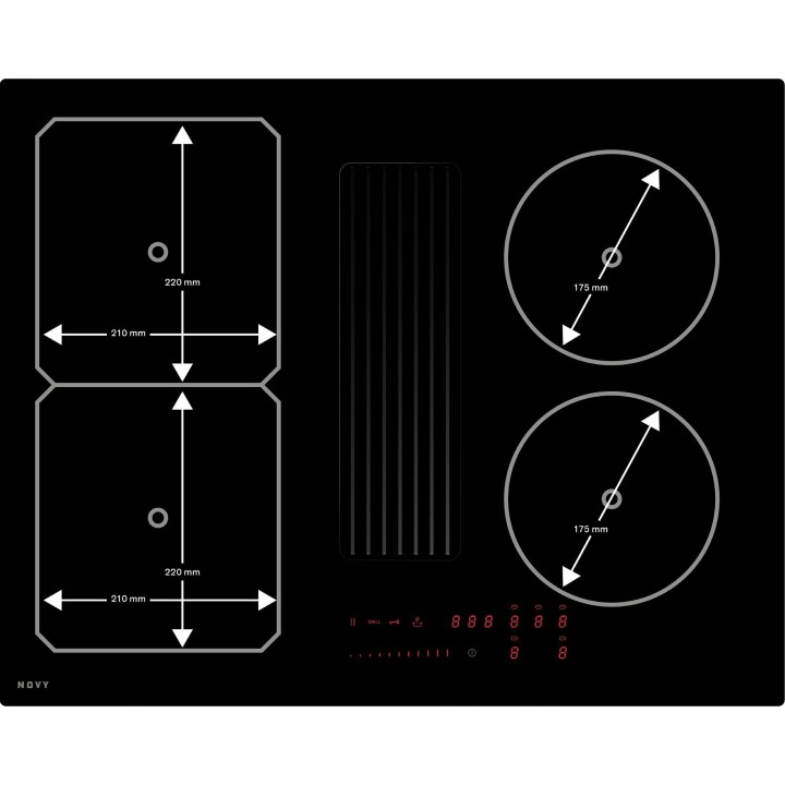 Plaque de cuisson avec hotte intégrée Novy Easy recirculation 65 cm - Novy 1881