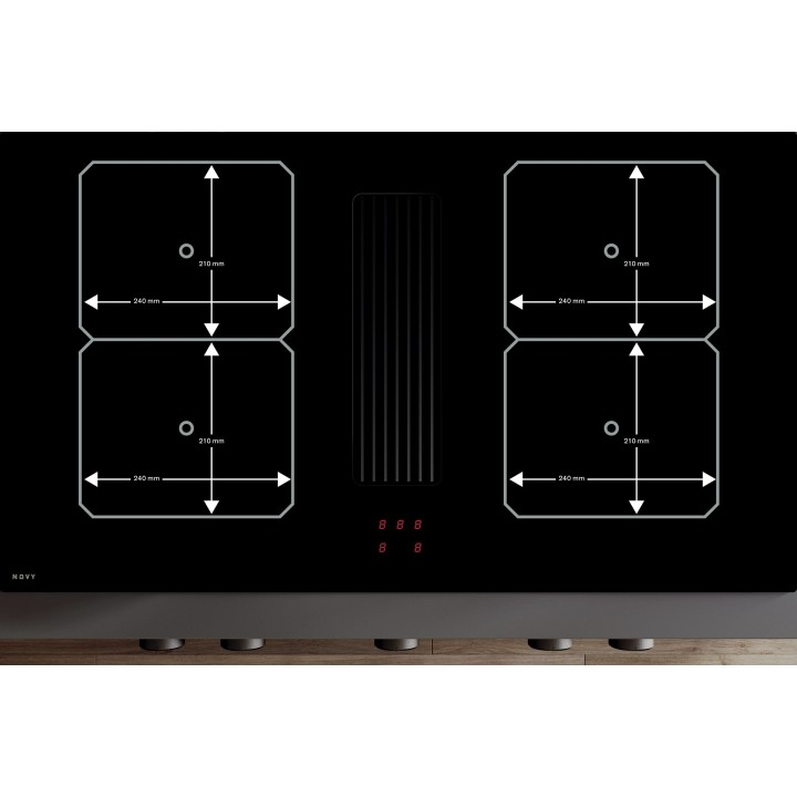 Plaque de cuisson avec hotte intégrée Novy Easy Prestige 90 cm - Novy 1866