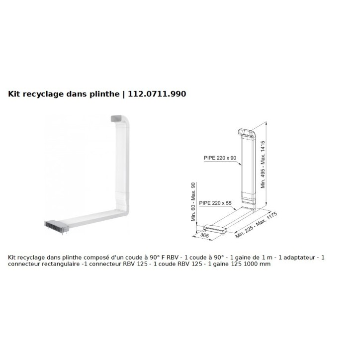 kit recyclage en plinthe Roblin 112.0711.990
