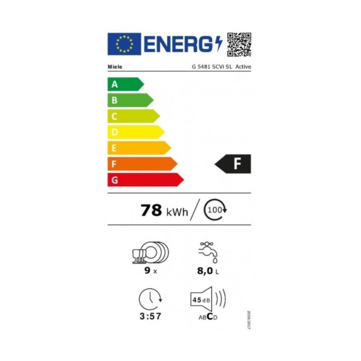 Lave-vaisselle Miele G5481 SCVi SL tout integrable 45cm 9 couverts
