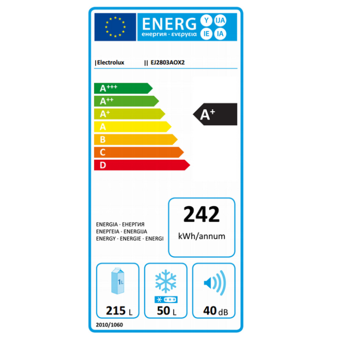 Réfrigerateur 2 portes Electrolux Ej2803AOX2