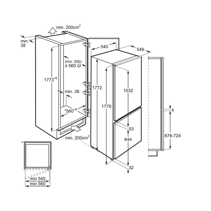 Refrigerateur combiné integrable LNT3LF18S