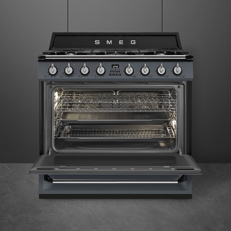 Piano de cuisson Smeg de 90cm Gris Ardoise