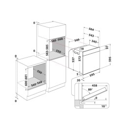 Dimensions Four multifonction encastrable Whirlpool AKZ9635ix